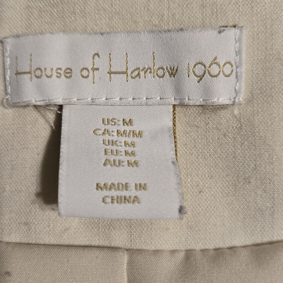 House of Harlow 1960 Cream Color Blazer with Pearlescent Buttons - Picture 10 of 13